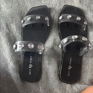 Katy Perry Collections Black and Gray Studded Sandals
